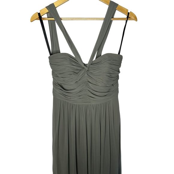 Dessy Collection Charcoal Gray Style 2833 Halter Bridesmaid Formal Dress Size 4 - Picture 2 of 10